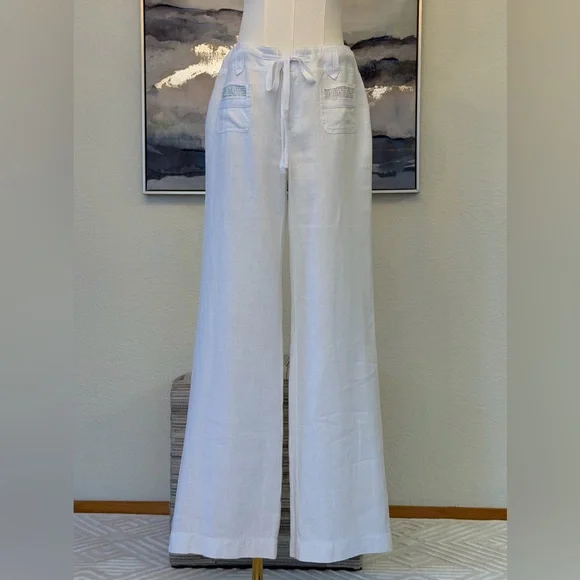 INC International Concepts White Linen Pants - Picture 1 of 16